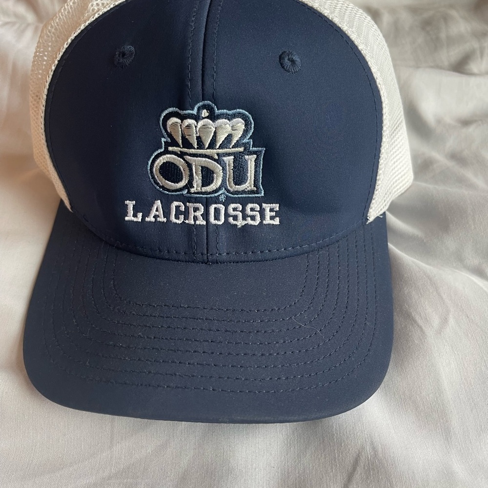 Sport-Tek Navy and White Mesh Cap